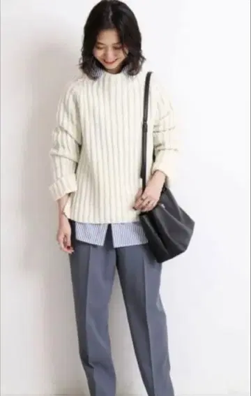 [새상품] 슬로브 이에나 해밀턴 로빙 니트 리브 스웨터 하찌