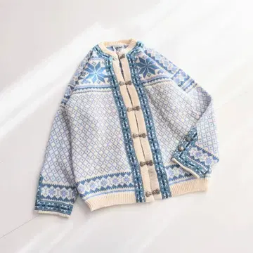 빈티지 노르웨이산 로리안 니트 스카이블루 L C20