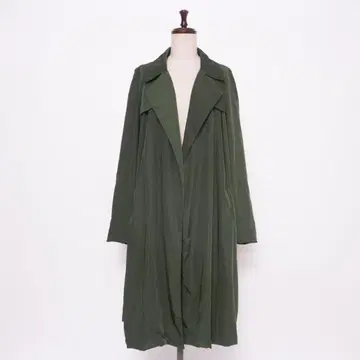 ZARA BASIC 트렌치코트 아우터 광택 전체 안감 그린 L*LD850