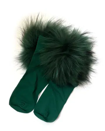 FAKUI RACOON FUR SOCKS (green)