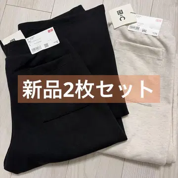 UNIQLO C 맨투맨 스트레이트 팬츠 내추럴 블랙