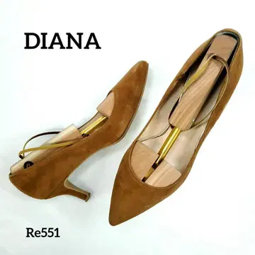 다이애나 새상품급 스틸레토 스웨이드 브라운 가죽 23cm 일본제