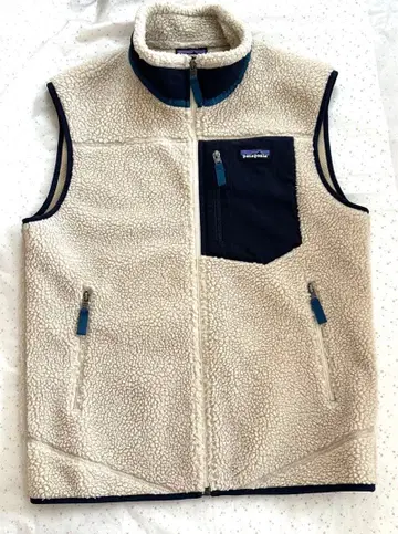 새상품급 [patagonia] 플리스 베스트 M 크림/네이비