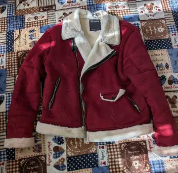 REASON 버건디 퍼 자켓