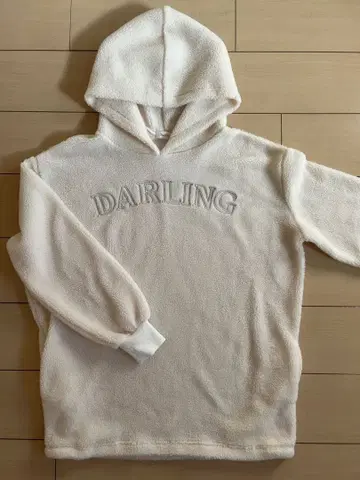 다리치 플리스 화이트 후드티 미니 원피스 Darich