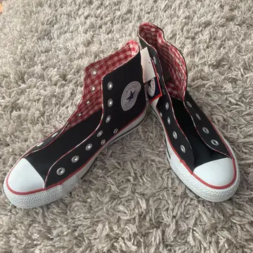 [미사용 새상품] CONVERSE ALL STAR 블랙 체크 무늬