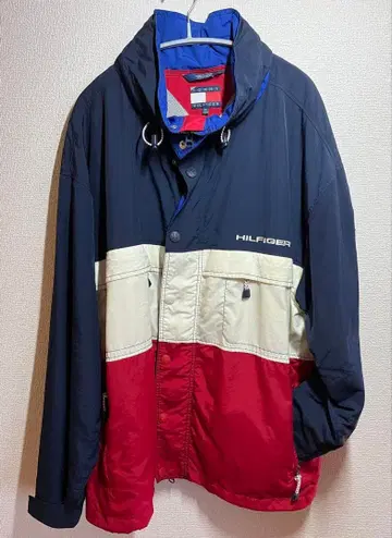 HILFIGER 90s 나일론 자켓 네이비/화이트/레드