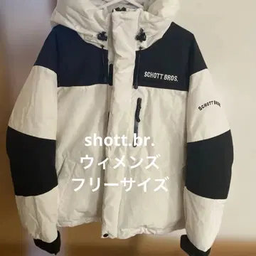 SCHOTT JEANASIS 다운 자켓 블랙 화이트/프리 사이즈
