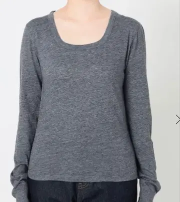 [새상품] 그레이 긴팔 라운드넥 티셔츠