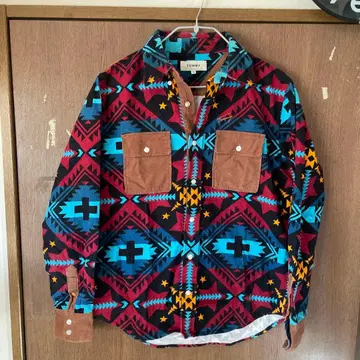 TOMMY 네이티브 무늬 플란넬 셔츠 M