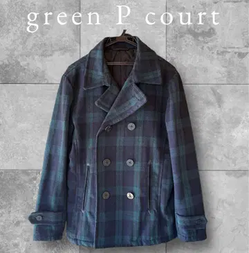 세련된 체크 무늬 P 코트 피 코트 남성용 여성용 귀여운 P 코트