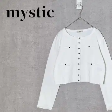미스틱 자켓 치비 가디건 겉옷 크롭 화이트 사이즈 F