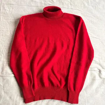 파파스 터틀넥 니트 스웨터 레드 하이넥 캐시미어
