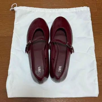 ZARA 버건디 메리 제인 슈즈 24cm