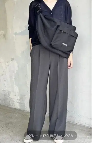 더블 크로스 투 턱 팬츠 그레이 36