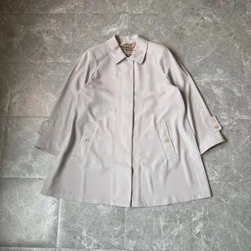 스텐카라 코트 라이트 그레이 체크 무늬 안감