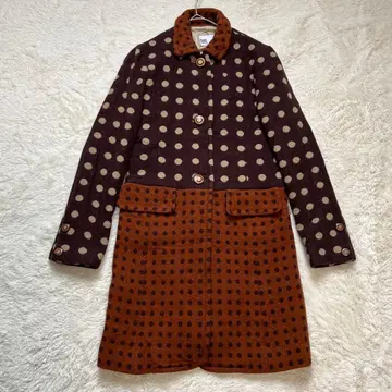 DAKS 도트 절개 울 코트 아우터 브라운 계열