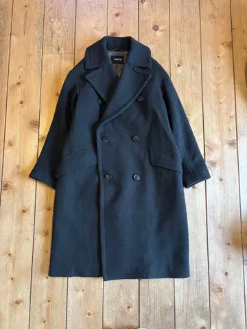 주카 더블 브레스트 울 코트 S