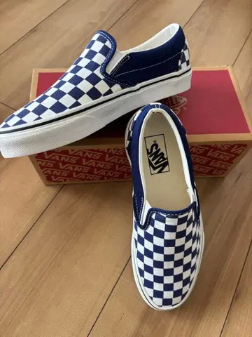 [ 새상품 ] VANS Classic 슬립온 단종 네이비 체커 24cm