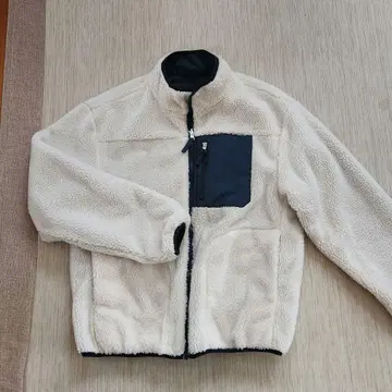 리버서블 플리스 자켓 아이보리/매트 그린