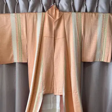 부드러운 오렌지 멜론색 시보리 스트라이프 코몬