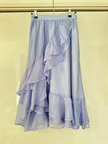 트란테안 손 드 모드 프릴 플레어 스커트 파스텔 블루