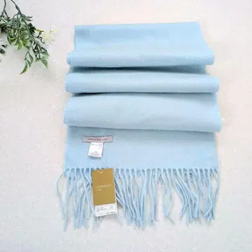 새상품 캐시미어 100% 스카이블루 플리스 머플러 UNIQLO 안나색