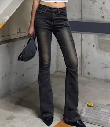 ACLENT 빈티지 워시 플레어 청바지 25인치