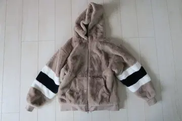 플리스 자켓 후드 부착 베이지