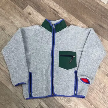 그레이 베어 플리스 자켓 보아 멀티 컬러 레트로 M 사이즈