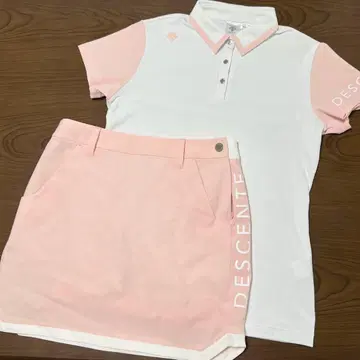 DESCENTE 골프 피케 셔츠 스커트 세트