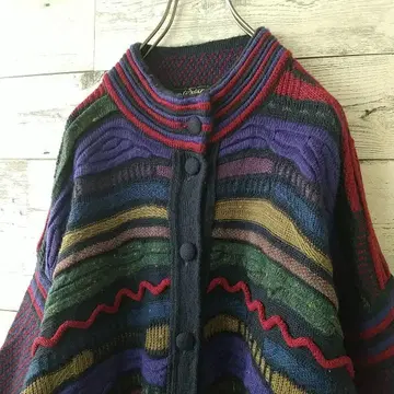 세련된 아일랜드제 3D 입체 편직 멀티 컬러 가디건 L~XL