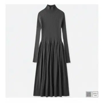 UNIQLO 3D 메리노 리브 모크넥 원피스 홀 가먼트