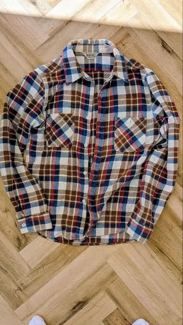 파이브 브라더 체크 무늬 긴팔 플란넬 셔츠