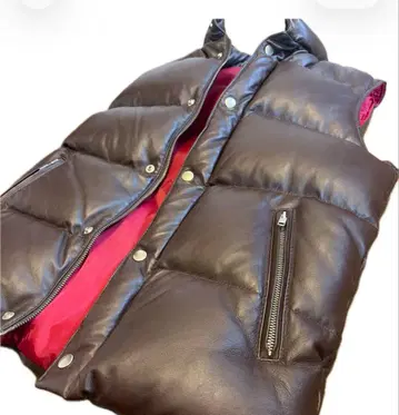 [컨디션 최상] 어반 리서치 천연 가죽 양가죽 레더 다운 베스트 40