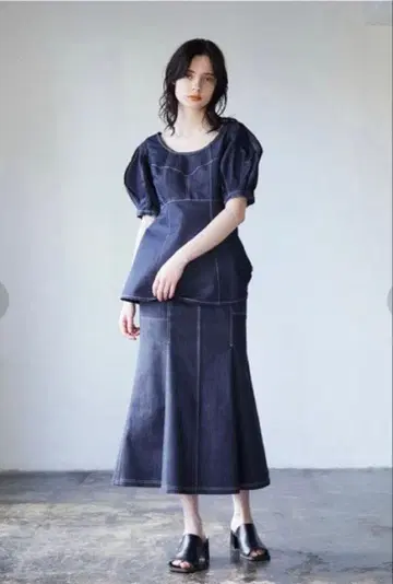 UNITEDTOKYO 핏앤플레어 롱 데님 머메이드 스커트