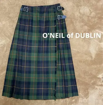 O'NEIL of DUBLIN 체크 울 롱 퀼트 스커트