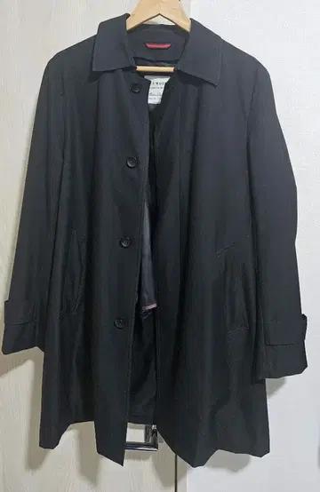 블랙 트렌치 롱 코트 (라이너 포함)