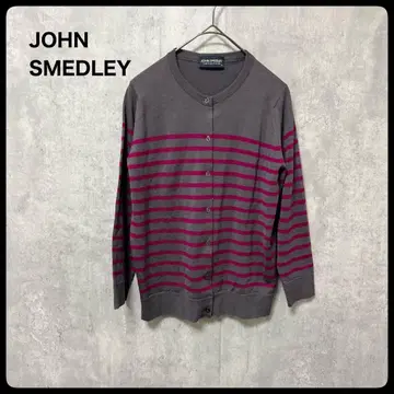 JOHN SMEDLEY 가디건 보더 7부 소매 니트