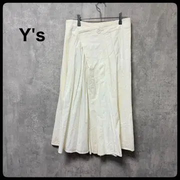 # Y's 와이즈 플레어 스커트 화이트 롱