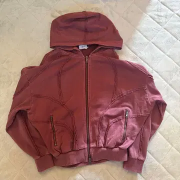 ANDER HUNK 오버 다이 더블 집업 후드티