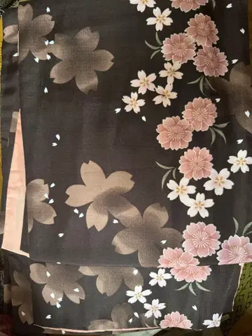 세탁 가능한 벚꽃 무늬 코몬 기모노 중고품