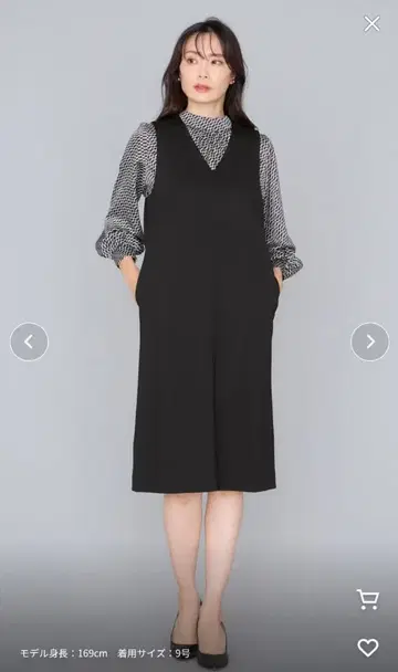 점퍼 스커트 슬리브리스 블랙 원피스 9호