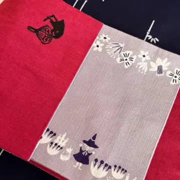 무민 반폭 오비 리버서블 자수 거의 미사용