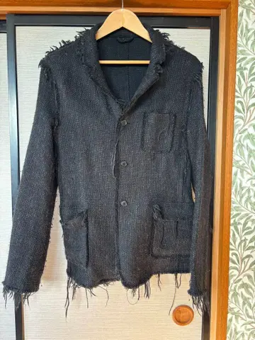 BEAMS 울 프린지 테일러드 자켓 L 사이즈 블랙