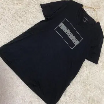 ARMANI EXCHANGE 로고 T셔츠 블랙 XS 깔끔한 V넥