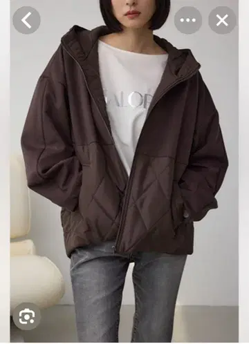 새상품 아줄 퀼트 블루종 초콜릿 브라운