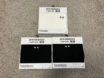 유니클로 ANYA HINDMARCH T셔츠 2종 세트 여성용 L 사이즈