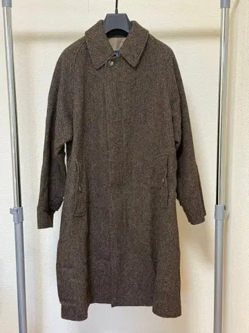 BEAMS F HARRIS TWEED 헤링본 발라클라바 코트