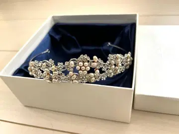 [새상품급] Love Tiara 펄&비쥬 티아라 결혼식 촬영용